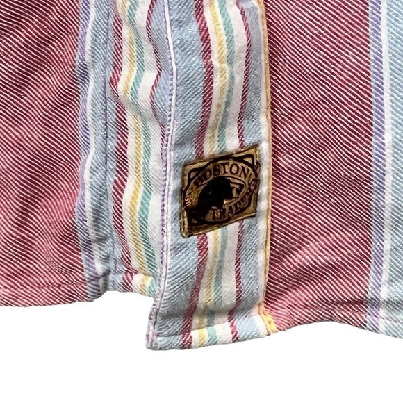 Boston Traders Mens Button Down Shirt Sz 2XT Striped Short Sleeve Multicolor - Picture 3 of 7
